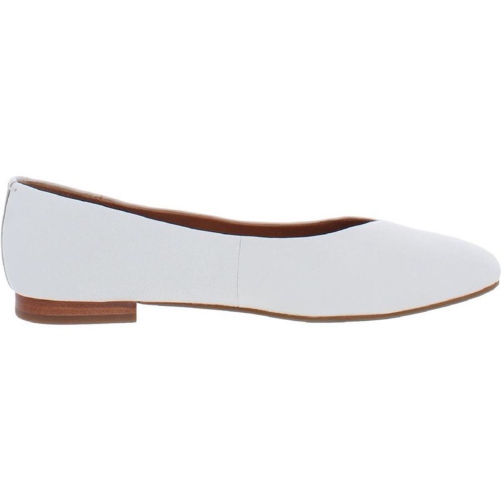 Frye Womens Dana white Square-toe Leather Heel Ballet Flats Shoes 9 - Picture 2 of 12